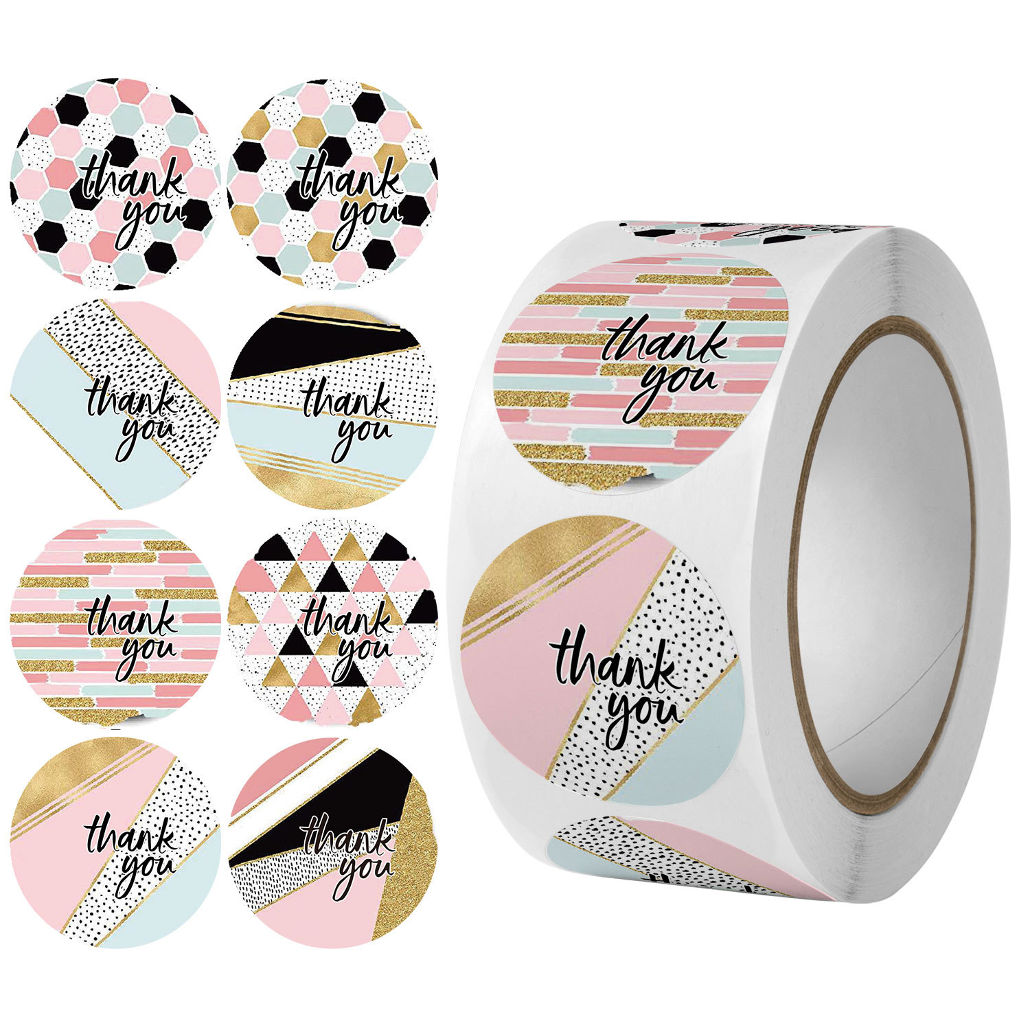500pcs 1inch Thank You Stickers 8 Different Designs ..
